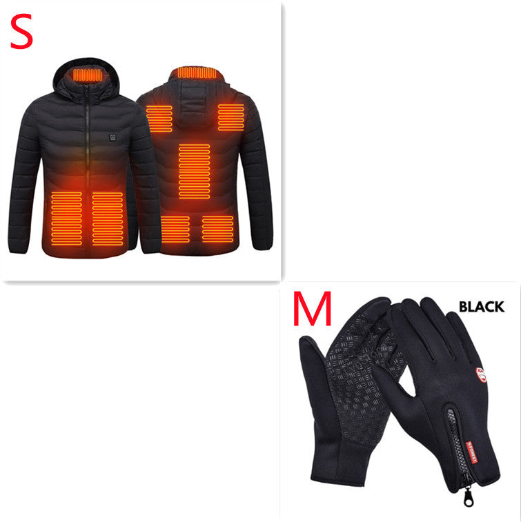 New Heated Jacket Coat USB Electric Jacket Cotton Coat Heater Thermal Clothing Heating Vest Men's Clothes Winter